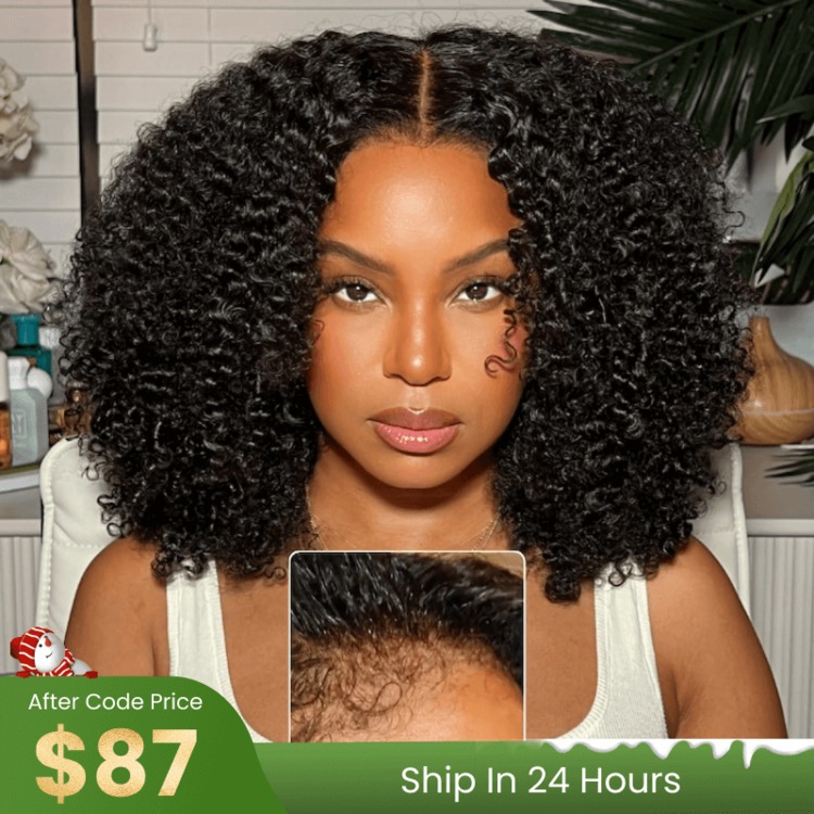 Julia Hair Affordable 4C Edges Kinky Curly Lace Front Wigs display picture 1