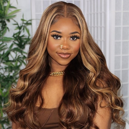 Julia Body Wave One Bundle Honey Blonde Highlight Color 100% Human Hair Weave