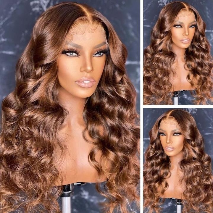 Julia Hair Loose Wave Auburn Brown Color 13x4 Lace Front Wig