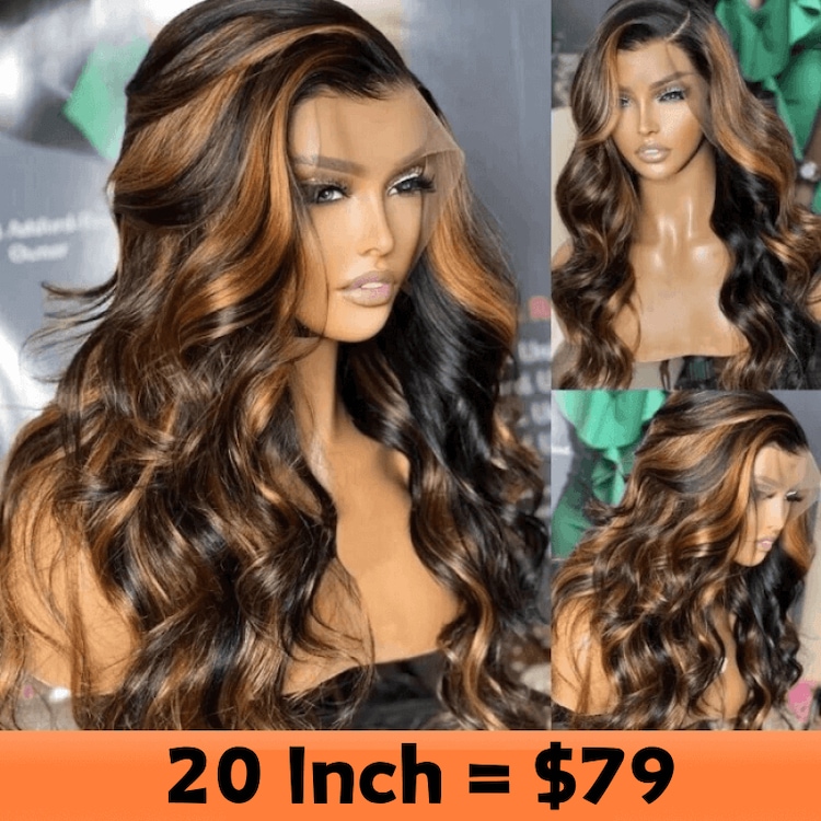 Julia Hair Honey Blonde Body Wave Lace Wigs Dark Roots  display picture 2