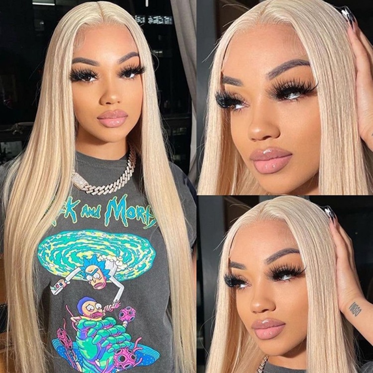 613 Blonde Color 5x5 HD Lace Straight/Body Wave Wigs display picture 2