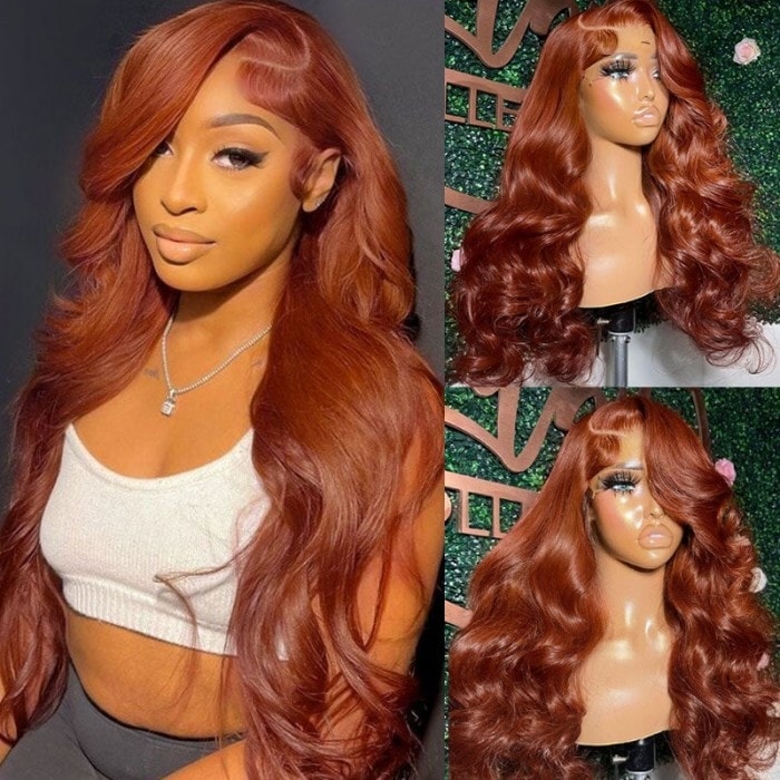 ? 24” COPPER BODY WAVY  LACE FRONT WIG? *NEW*
? lace front wavy human wig - 18 main image 4
