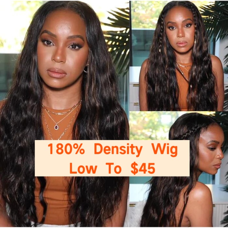 Julia U Part Body Wave Wigs Middle Part Highlight Brown  display picture 2