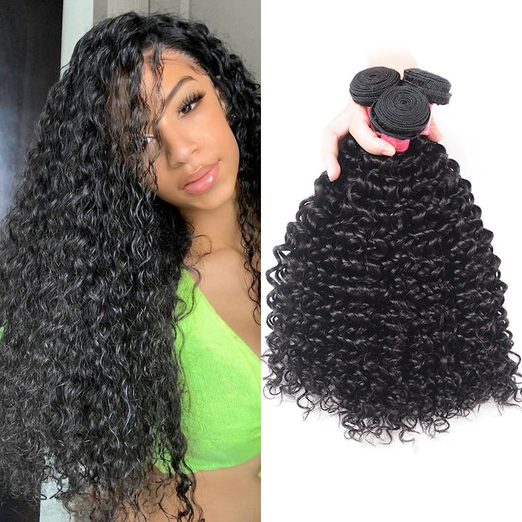Julia 100% Virgin Curly Human Hair 3pcs/pack Natural Color  display picture 3