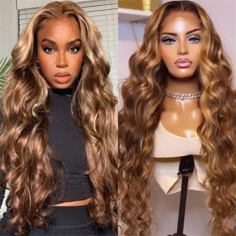 Julia Hair Yaki Body Wave 13x4 Lace Front Blonde Highlight Light - Main Image