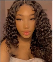 Julia Hair Affordable Glueless V Part Jerry Curly Wig No Leave Out